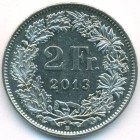 Швейцария, 2 франка 2013 год (AU)