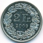 Швейцария, 2 франка 2009 год (AU)