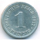 Германия, 1 пфенниг 1917 год E