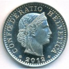 Швейцария, 20 раппенов 2012 год (UNC)