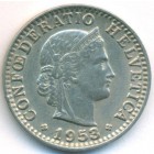 Швейцария, 20 раппенов 1953 год