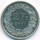 Швейцария, 2 франка 2011 год (AU)