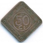 Бельгия, Гент, 50 сантимов 1915 год ТОКЕН