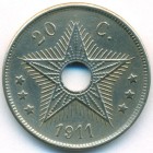 Бельгийское Конго, 20 сантимов 1911 год