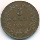 Сан-Марино, 5 чентезимо 1894 год