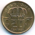 Бельгия, 20 сантимов 1963 год (UNC)