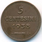 Сан-Марино, 5 чентезимо 1938 год