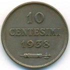 Сан-Марино, 10 чентезимо 1938 год