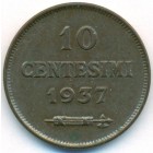 Сан-Марино, 10 чентезимо 1937 год (AU)