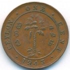 Цейлон, 1 цент 1943 год