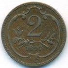 Австрия, 2 геллера 1897 год