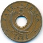 Британская Восточная Африка, 5 центов 1956 год KN