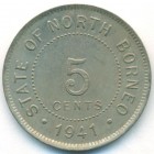 Британское Северное Борнео, 5 центов 1941 год