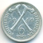 Южная Родезия, 6 пенсов 1940 год