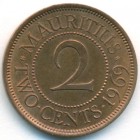 Маврикий, 2 цента 1969 год (UNC)