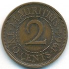 Маврикий, 2 цента 1964 год (UNC)