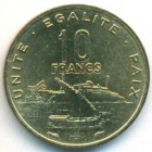 Джибути, 10 франков 1983 год (AU)