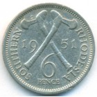 Южная Родезия, 6 пенсов 1951 год