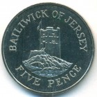 Джерси, 5 пенсов 1987 год (UNC)