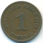 Германия, 1 пфенниг 1911 год A
