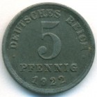 Германия, 5 пфеннигов 1922 год G