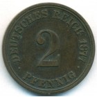 Германия, 2 пфеннига 1877 год A