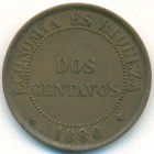 Чили, 2 сентаво 1880 год