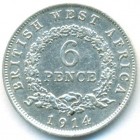 Британская Западная Африка, 6 пенсов 1914 год