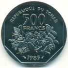Чад, 500 франков 1985 год (UNC) ПРОБА