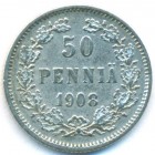 Княжество Финляндия, 50 пенни 1908 год L