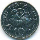 Гернси, 10 пенсов 2012 год (UNC)