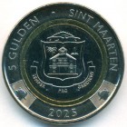 Синт-Мартен, 5 гульденов 2025 год (UNC)
