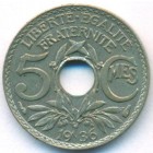 Франция, 5 сантимов 1936 год (AU)