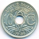 Франция, 10 сантимов 1939 год (AU)
