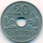 Франция, 20 сантимов 1942 год А (AU)
