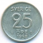 Швеция, 25 эре 1958 год