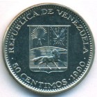 Венесуэла, 50 сентимо 1990 год (UNC)