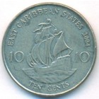 Восточные Карибские штаты, 10 центов 2004 год (UNC)