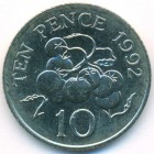 Гернси, 10 пенсов 1992 год (AU)