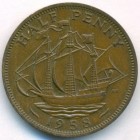 Великобритания, 1/2 пенни 1958 год