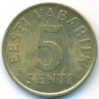 Эстония, 5 сентов 1991 год (UNC)