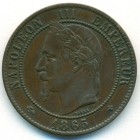 Франция, 10 сантимов 1865 год BB