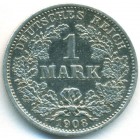 Германия, 1 марка 1908 год D