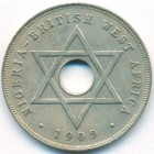Британская Западная Африка, 1 пенни 1909 год