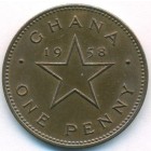 Гана, 1 пенни 1958 год (UNC)