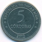 Никарагуа, 5 кордоб 2012 год (AU)