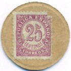 Испания, 25 сентимо 1937 год ТОКЕН