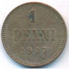 Княжество Финляндия, 1 пенни 1907 год