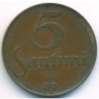 Латвия, 5 сантим 1922 год