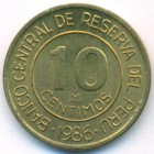 Перу, 10 сентимо 1986 год (UNC)